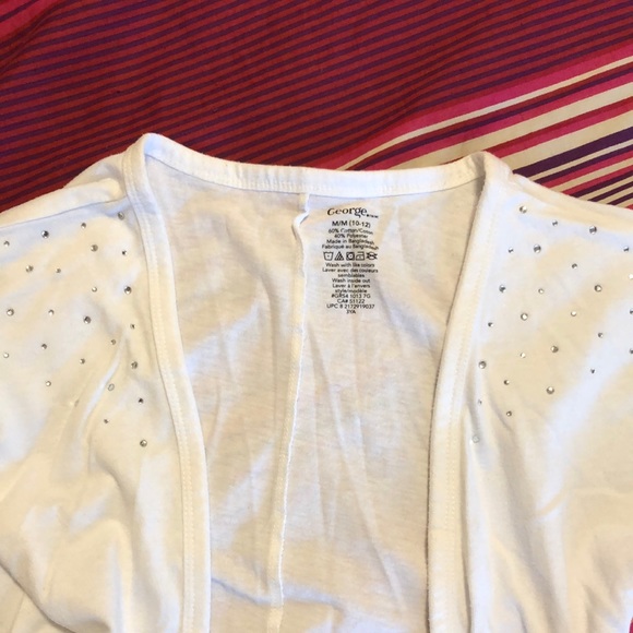 Pretty white veste with brilliants SIZE MEDIUM 8$ - Picture 3 of 4